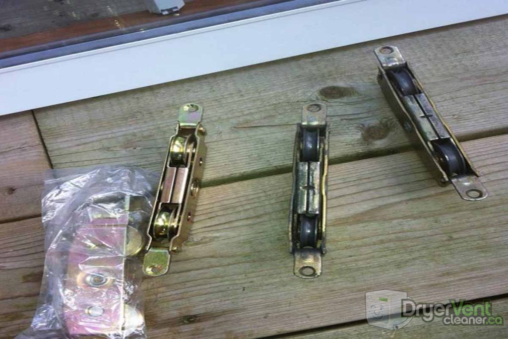Worn patio door rollers cause patio doors to be hard to open and close
